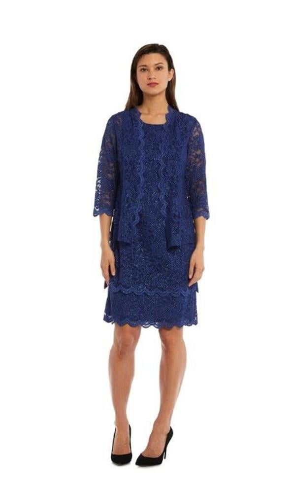 R\u0026M Richards Short Mother of Bride Plus Size Jacket Dress